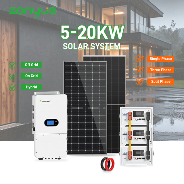 5kW 15kW 20kW Solar Energy Storage System Inverter and Battery Module All in One for Residential Use with Solar Panels