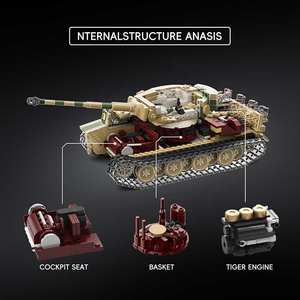 Nuevos Lanzamientos 2026: Tanque Alemán <span class=keywords><strong>Panzer</strong></span> VI <span class=keywords><strong>Tiger</strong></span> S33 de la Segunda Guerra Mundial, Vehículo Blindado Coleccionable, Bloques de Construcción para Adultos - Product Image 5