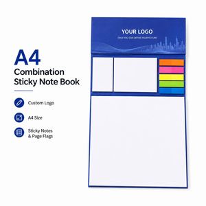 Blocs-notes adhésifs en gros avec couverture, blocs-notes écologiques avec logo, étiquettes indexées pour fournitures de bureau, autocollants, cadeau promotionnel - Product Image 1