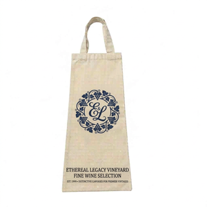 Borsa per Vino in Tela con Logo Personalizzato Stampato, Ecologica, Riciclata, Riutilizzabile, Grande Borsa in Tela di Cotone per <span class=keywords><strong>la</strong></span> <span class=keywords><strong>Spesa</strong></span> - Product Image 1
