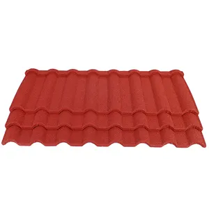 Roofing materials supplier color stone coated steel roof tiles shingle types use for house with cheap price milano tile