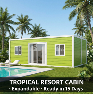 <span class=keywords><strong>Casa</strong></span> Contenedor para Playa, Bungalow Prefabricado para Vacaciones, <span class=keywords><strong>Casa</strong></span> Modular Personalizada, Glamping en Resort Costero, Fabricante OEM - Product Image 2