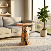 Nouvelle Table Basse Scandinave Moderne Minimaliste 2026, Artistique, Durable, Mobile, Peinte à la Main, Créative, en Bois, pour Salon