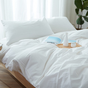 Beddengoedset Synthetische Vezel Geborstelde Stof Wit Aanpasbaar Vierdelig Dekbedovertrekset voor Hotel en Gastgezin - Product Image 2