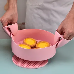 2024 nóng bán AMZ Top bán tái sử dụng nồi Nồi chiên không khí giỏ mới Silicone Baking Pan Nồi chiên không khí lót dày