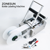 Machine d'étiquetage électrique ZONESUN TB-50 pour flacons en verre, ampoules, flacons en plastique et bouteilles rondes