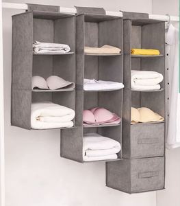 Foldable Hanging Closet Organizer Easy Mount <b>Storage</b> Shelves for Clothes Handbags and Shoes Food Safe <b>Storage</b> <b>Solution</b> - Product Image 1