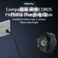 Kabel Pengisi Daya Magnetik Tahan Lama 3 Pin Port Jam Tangan ke Tipe C Male USB A Male 1M untuk Jam Tangan Pintar COROS PACE PRO