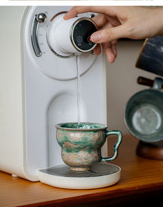 فنجان قهوة سيراميك عتيق مصنوع يدويًا قهوة شاي لاتية بورسلين قابلة لإعادة الاستخدام - Product Image 4