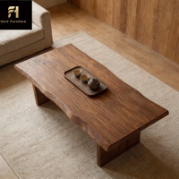 Table basse en bois longue de style Wabi-Sabi japonais de haute qualité pour salon, table à thé zen moderne et simple de style nordique pour bureau