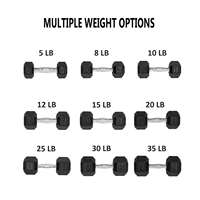 VIGFIT Dumbbell Besi Cor Kepala Heksagonal Tahan Lama dengan Pegangan Krom Ergonomis untuk Latihan Kekuatan Lengan dan Bahu-Profesional