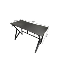 Fabricant de bureaux de jeu, table minimaliste noire pour esports avec crochet pour casque, pour cybercafé et salle de jeu