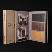 Livre d'échantillons de tapis en cuir PU gaufré, marbre artificiel, pour la présentation de modèles modernes et minimalistes de luxe en aménagement intérieur