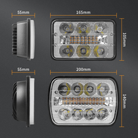 Feux de travail LED rectangulaires de 7 pouces 60W 7x6 5x7 Blanc Jaune Faisceau haut/bas Phare antibrouillard pour voiture camion moto Phares