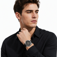 Montre mécanique automatique pour homme avec logo personnalisé OEM ODM, vente en gros, boîtier en acier inoxydable, étanche, date, calendrier, montre-bracelet pour homme