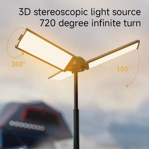 Linterna LED portátil para acampar, soporte telescópico plegable, luz de emergencia magnética impermeable, lámpara para exteriores recargable por USB - Product Image 1