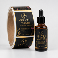Produits de soin de la peau personnalisés, autocollants biodégradables, étiquettes autocollantes, rouleaux d'étiquettes pour bouteilles en verre