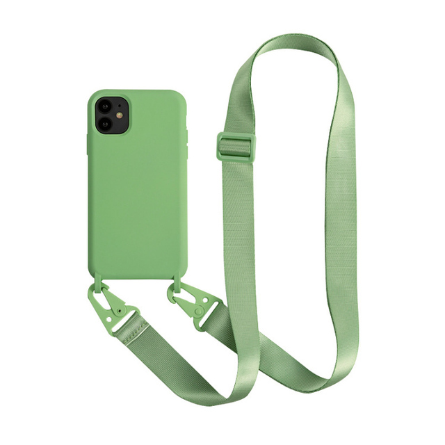 Silicone Phone Case with Lanyard Neck Strap Hanging Mobile Cover with Cord Rope for iPhone 11 12 13 14 15 16 17 Pro Max