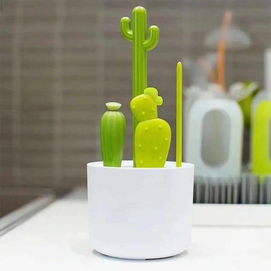 Bottle Cleaning Brush Glass Cup Washing Kitchen Cleaning Tool Set New Style Cactus Shape Multifunctional Baby Opp Bag 24cmx9.5cm