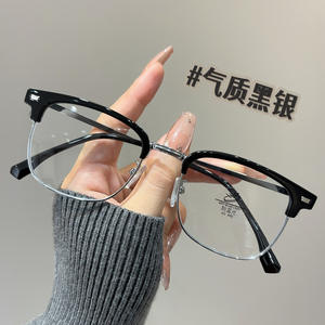 Lunettes TR demi-cerclées 31161, monture extra large, pour hommes, anti-lumière bleue, style professionnel, forme quadrilatère - Product Image 2