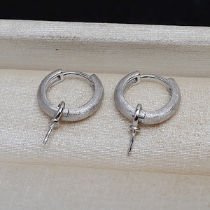 S925 Silver Female Earrings with 8-14 Pearl Matte Finish DIY Accessories Empty <b>Tray</b> 4142 Jewelry Findings - Product Image 1