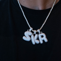 Colliers de bijoux avec lettres de rappeur hip-hop JINSE, vente en gros de colliers avec nom, collier en zircon cubique