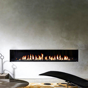 CRUISE <span class=keywords><strong>Cheminée</strong></span> à gaz avec support TV intégré, inserts en verre céramique pour un foyer au design paysager, avec galets, compatible gaz naturel - Product Image 1