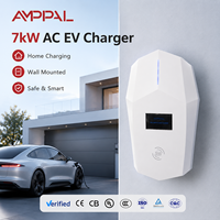 AMPPAL Nouvelle borne de recharge murale pour véhicules électriques IP54 7KW, fabricant chinois, borne de recharge AC pour véhicules électriques, pour usage commercial et domestique