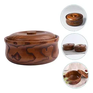 Wooden Tea Bowl With Lid For Decoration