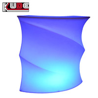Comptoir de bar mobile éclairé par LED, 110 cm, rechargeable, 16 couleurs, pour boîte de nuit, mobilier de bar en plastique portable, LED