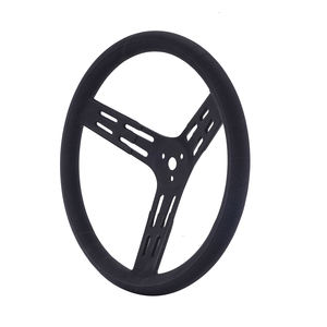 एल्यूमीनियम ऑटो रेसिंग कार 3 बोल्ट, 15 इंच की मोटी ग्रिप ड्रिफ्टिंग स्टीयरिंग व्हील ब्लैक स्पोक - Product Image 2