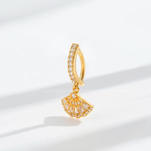 2023 नई स्टेनलेस स्टील तितली डिजाइन 1.6x10mm रिवर्स क्लिकर पेट/नाभि रिंग cz आकर्षण खतरनाक शरीर भेदी - Product Image 6