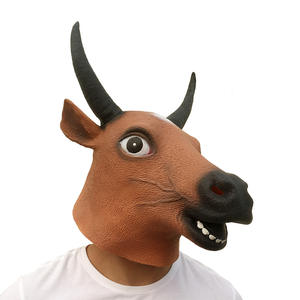 หน้ากากยางหัววัวหลากสไตล์,หน้ากากยางรูปสัตว์ชุดแฟนซีเครื่องแต่งกายคอสเพลย์วัวอุปกรณ์ประกอบฉากสำหรับเกมผู้ใหญ่ - Product Image 2