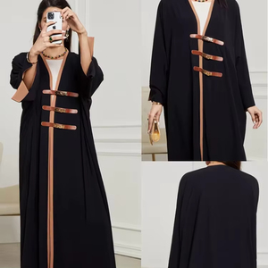 عباءة نسائية أنيقة جديدة من نوشا بتصميم عصري للشرق الأوسط ودبي، فستان طويل بأزرار للارتداء اليومي، حاصل على شهادة CE - Product Image 3