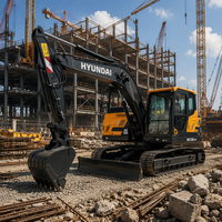 Excavatrice Hyundai R225LVS d'occasion, 22,5 tonnes, sur chenilles, haute performance, reconditionnée pour la construction