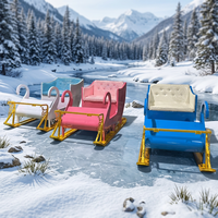 Traîneau de Noël moderne grandeur nature avec cadre en acier de 1,7 m, chariot de transport touristique