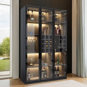Meuble de cuisine moderne de luxe en bois massif écologique, buffet, armoire <span class=keywords><strong>à</strong></span> vin, présentoir <span class=keywords><strong>à</strong></span> whisky, <span class=keywords><strong>cave</strong></span> de rangement - Product Image 2