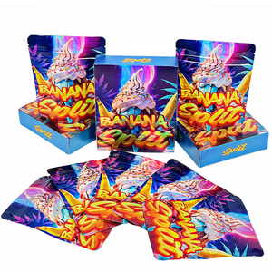 En stock, sac anti-odeur holographique + impression UV, boîte et sac en mylar, emballage en mylar 3,5 - Product Image 2