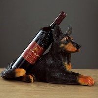 Porte-bouteille de vin en résine personnalisée, en forme de chien, porte-boissons en polyrésine d'animal, vente en gros, 12 pièces