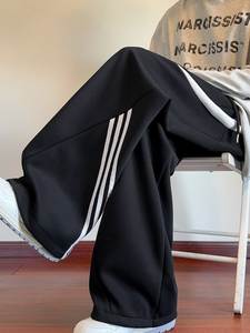 Salopette rétro américaine à jambes larges et coupe droite, en polyester-coton anti-boulochage de poids moyen, avec cordon de serrage, pour homme - Product Image 2