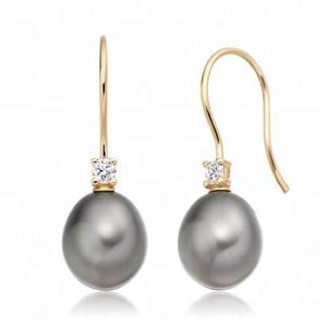 العصرية الأسود أقراط اللؤلؤ الإناث كامل مخصص 925 الاسترليني الفضة تاهيتي أقراط صغيرة من اللؤلؤ أقراط اللؤلؤ - Product Image 5