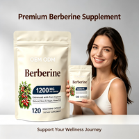 OEM/ODM Capsules de berbérine HCl et de cannelle de Ceylan 1200mg, 120 unités, Soutien immunitaire pour adultes, Végétarien, Végétalien, Sans OGM, Sans gluten