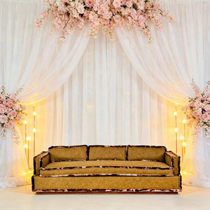 Sofá de Dos Plazas Estilo Tuxedo Antiguo Personalizado, Muebles Dorados para Salón de Bodas, Sofá de Lujo para <span class=keywords><strong>Alquiler</strong></span> de Eventos - Product Image 3