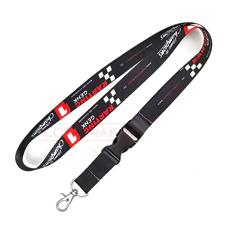 Đầy đủ màu sắc nhuộm thăng hoa tùy chỉnh in Lanyard Polyester truyền nhiệt in ấn tùy chỉnh dây buộc