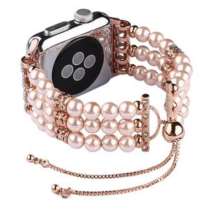 Nouveau Design 2020 <span class=keywords><strong>Luxe</strong></span> strass <span class=keywords><strong>bracelet</strong></span> 38mm 42mm femmes sublimation charme diamant élastique bandes de montre <span class=keywords><strong>apple</strong></span> - Product Image 1