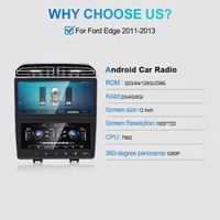 Radio Multimedia NaviHua de 12 Pulgadas con GPS, Navegación, Unidad Principal de Audio, Panel de Control de Aire Acondicionado para Ford Edge 2009-2014