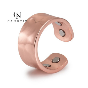 Perhiasan Bio energi Kesehatan Pria, cincin jari tembaga murni manset terbuka dapat disesuaikan untuk nyeri Arthritis - Product Image 1