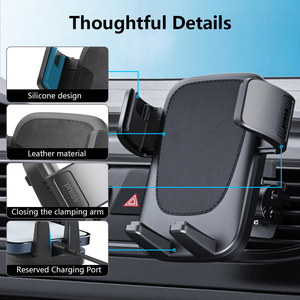 Vente en gros d'usine, universel 360 °   Support de téléphone portable rotatif pour voiture, pour écrans de 4,7 à 6,8 pouces, support flexible et stable avec crochet en métal - Product Image 4