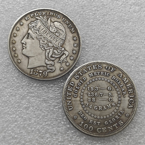 1878,1879 Amerika Serikat 1 Dolar "Goloid Metric Dollar" Koin Peringatan Gaya Antik, Hadiah, Dekorasi Rumah - Product Image 1