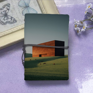 Cuaderno hecho a mano Vintage A6 con cierre de corbata Papel extraíble Regalo de <span class=keywords><strong>cumpleaños</strong></span> perfecto para Cousin's FriendBuilding Grassland Ho - Product Image 2